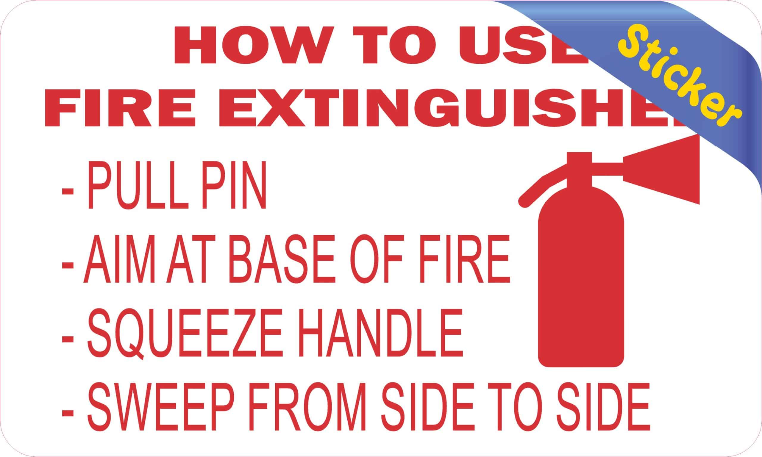 StickerTalk How to Use Fire Extinguisher Vinyl Sticker, 5 inches x 3 inches - Image 2