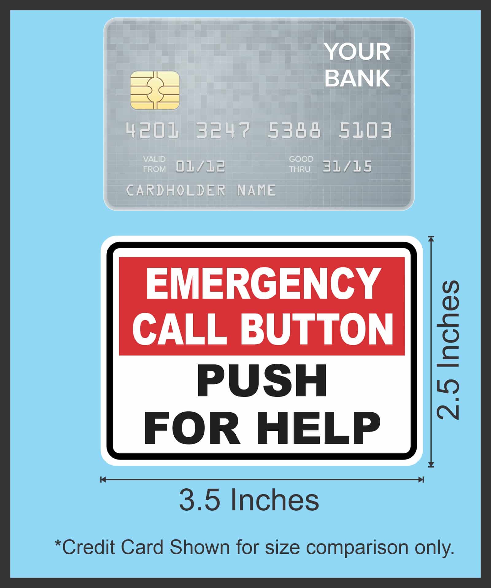 StickerTalk Emergency Call Button Vinyl Stickers, 1 sheet of 2 - Image 3