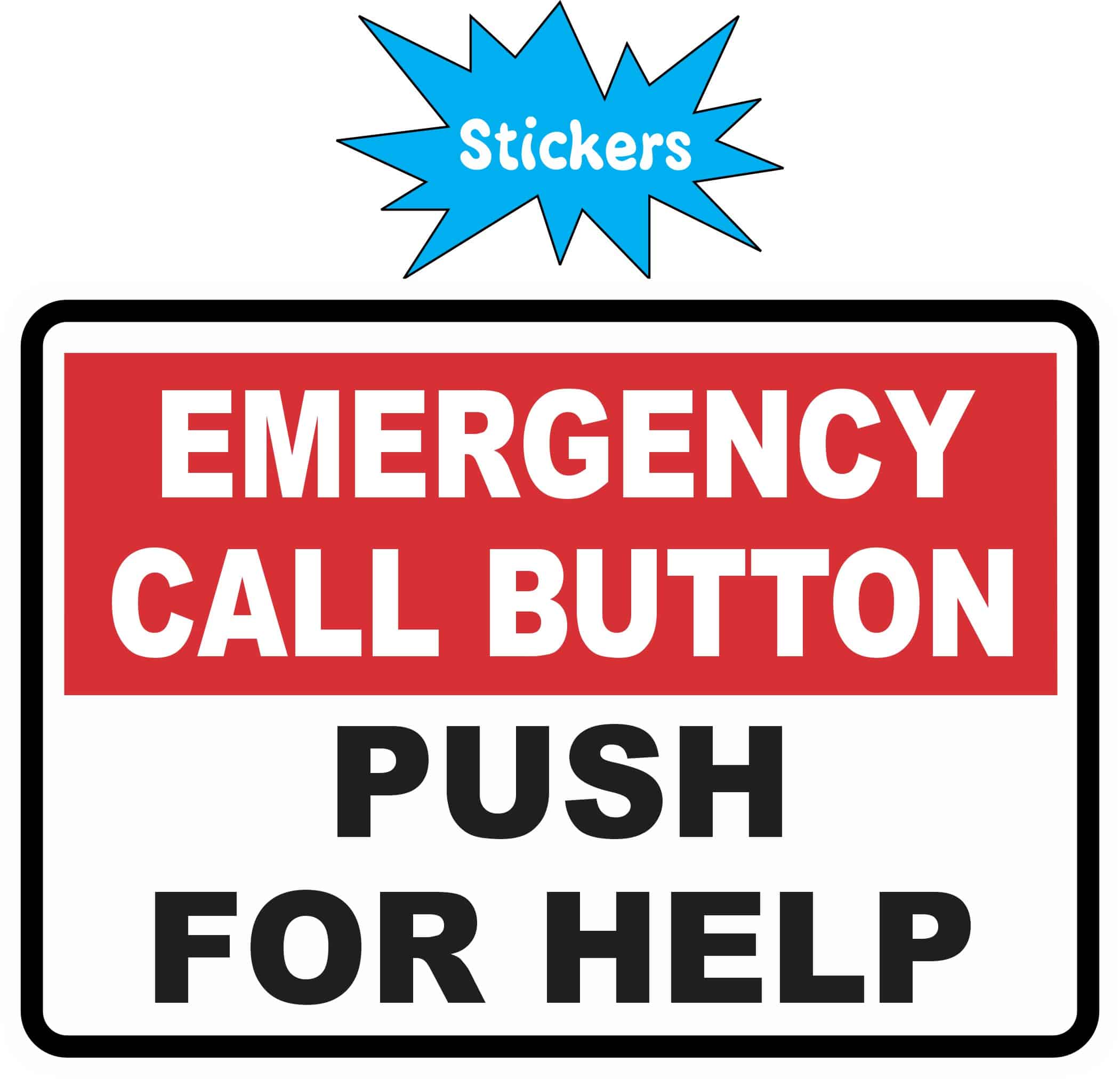 StickerTalk Emergency Call Button Vinyl Stickers, 1 sheet of 2 - Image 2