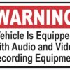 Warning Audio and Video Recording Vinyl Sticker