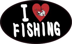 I Love Fishing Vinyl Sticker