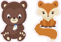 Bear and Fox Vinyl Stickers