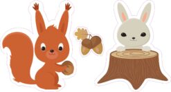Squirrel and Rabbit Vinyl Stickers