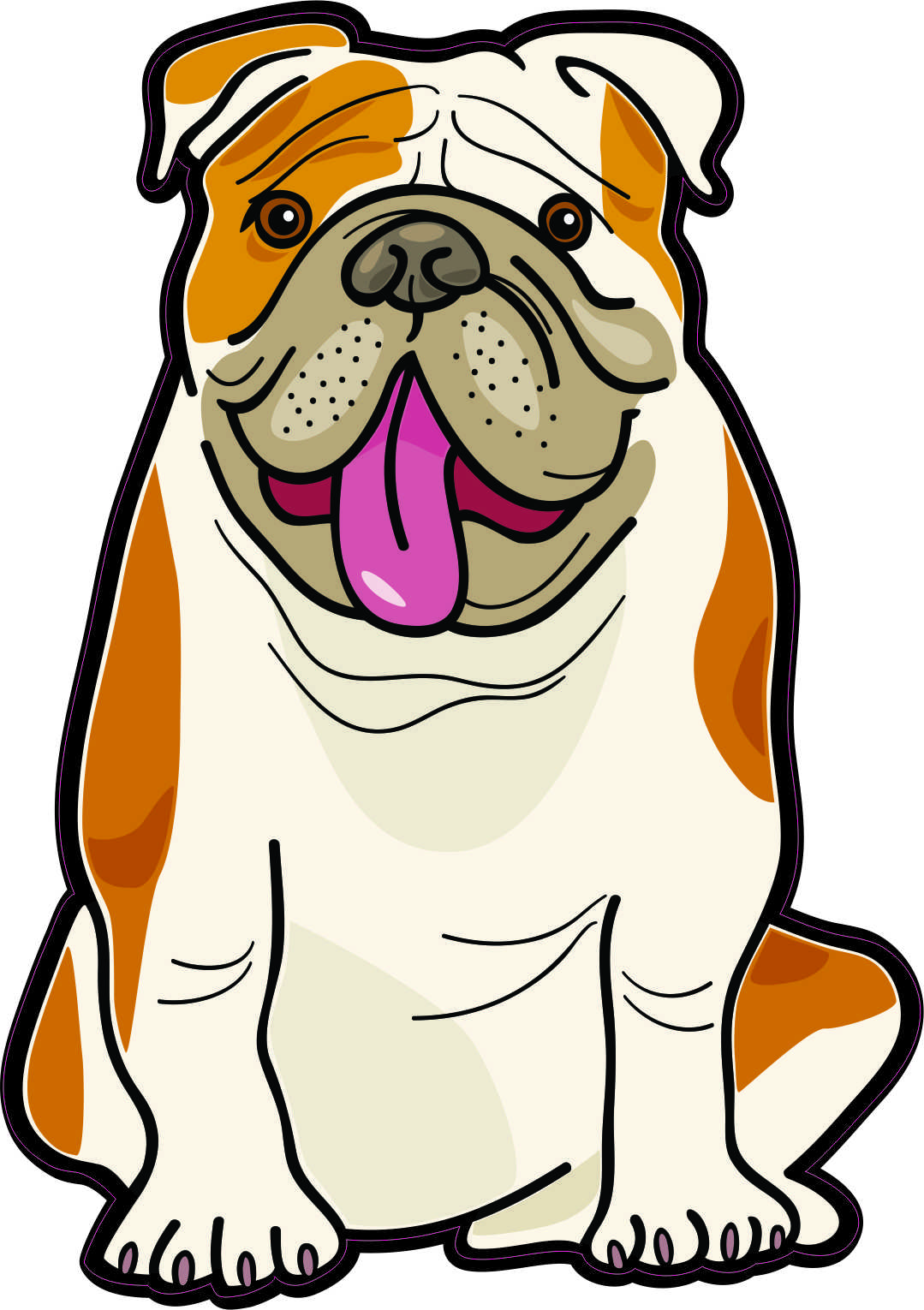 Brown Spots English Bulldog Vinyl Sticker