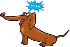 Alternative view of StickerTalk Sitting Dachshund Vinyl Sticker, 5 inches x 2.5 inches