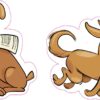 Newspaper and Running Dog Vinyl Stickers