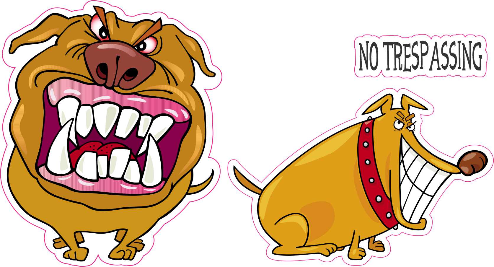 No Trespassing Dog Vinyl Stickers