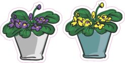 Purple and Yellow Pansies Vinyl Stickers
