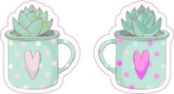 Succulent in a Mug Vinyl Stickers