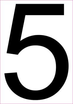 StickerTalk Number 5 Magnet, 3.5 inches x 5 inches
