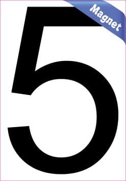 Alternative view of StickerTalk Number 5 Magnet, 3.5 inches x 5 inches