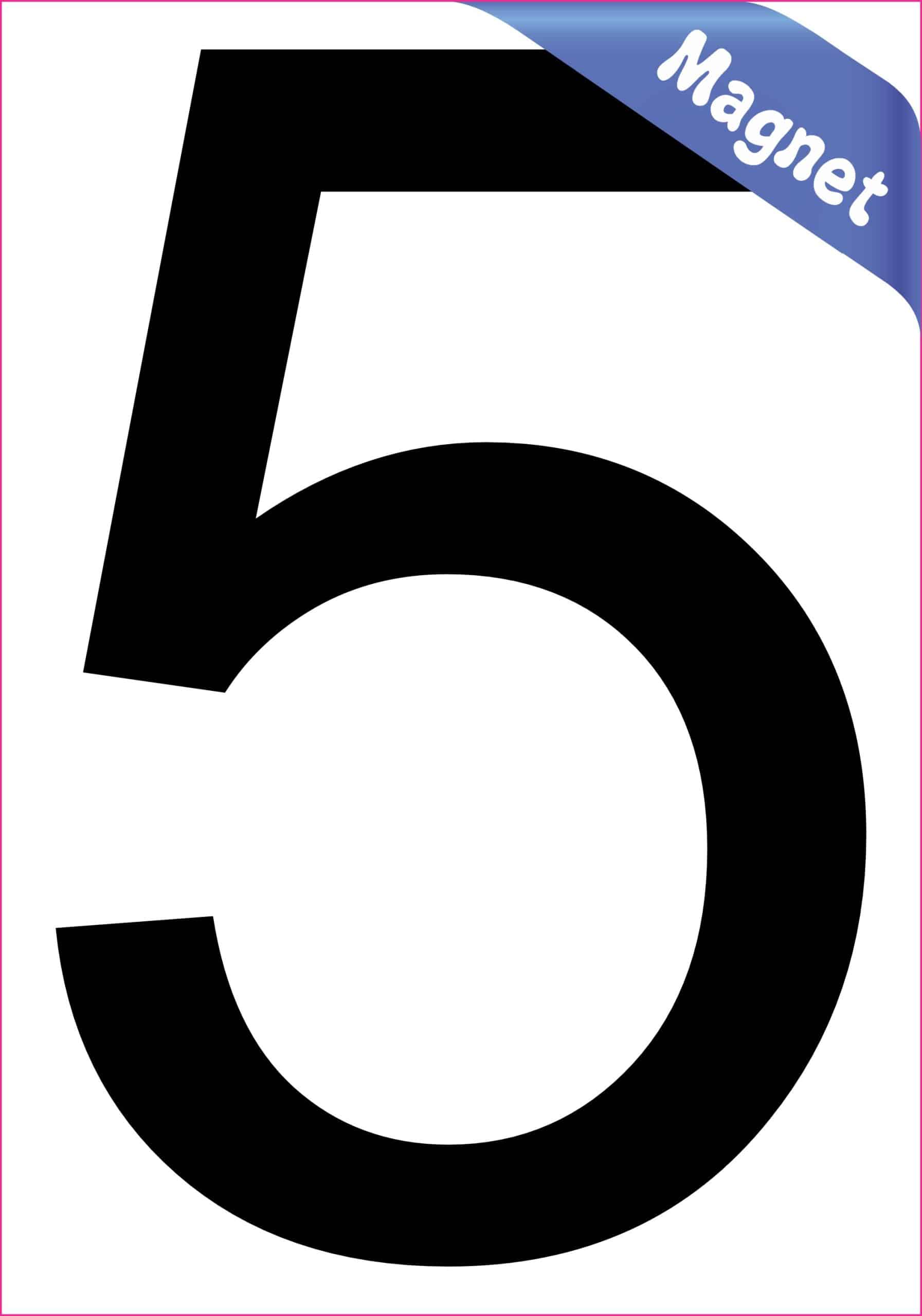 StickerTalk Number 5 Magnet, 3.5 inches x 5 inches - Image 2