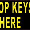 Yellow and Black Drop Keys Here Vinyl Sticker