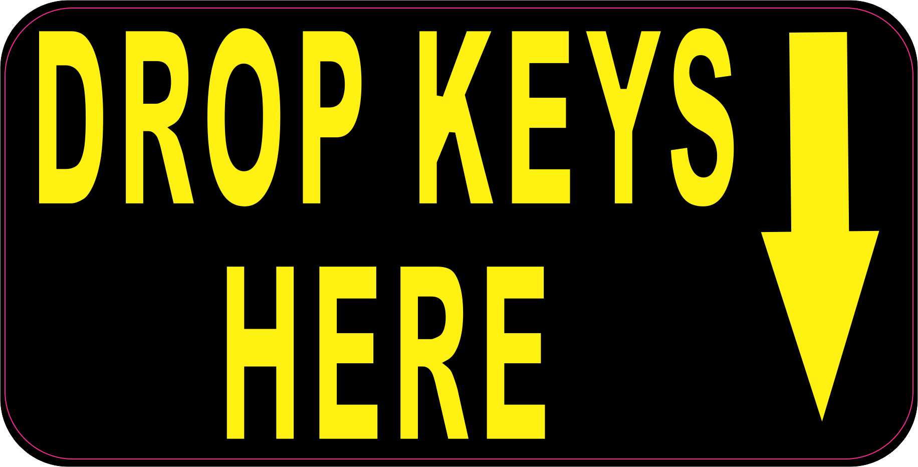Yellow and Black Drop Keys Here Vinyl Sticker