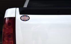 Oval UK Flag Cheltenham Vinyl Sticker