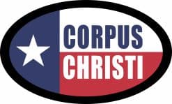 StickerTalk Texas Flag Oval Corpus Christi Vinyl Sticker, 4.75 inches x 2.75 inches