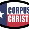 Texas Flag Oval Corpus Christi Vinyl Sticker