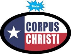 Alternative view of StickerTalk Texas Flag Oval Corpus Christi Vinyl Sticker, 4.75 inches x 2.75 inches