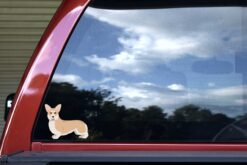 Left Facing Fawn and White Corgi Vinyl Sticker