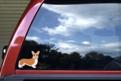 Right Facing Red and White Corgi Vinyl Sticker