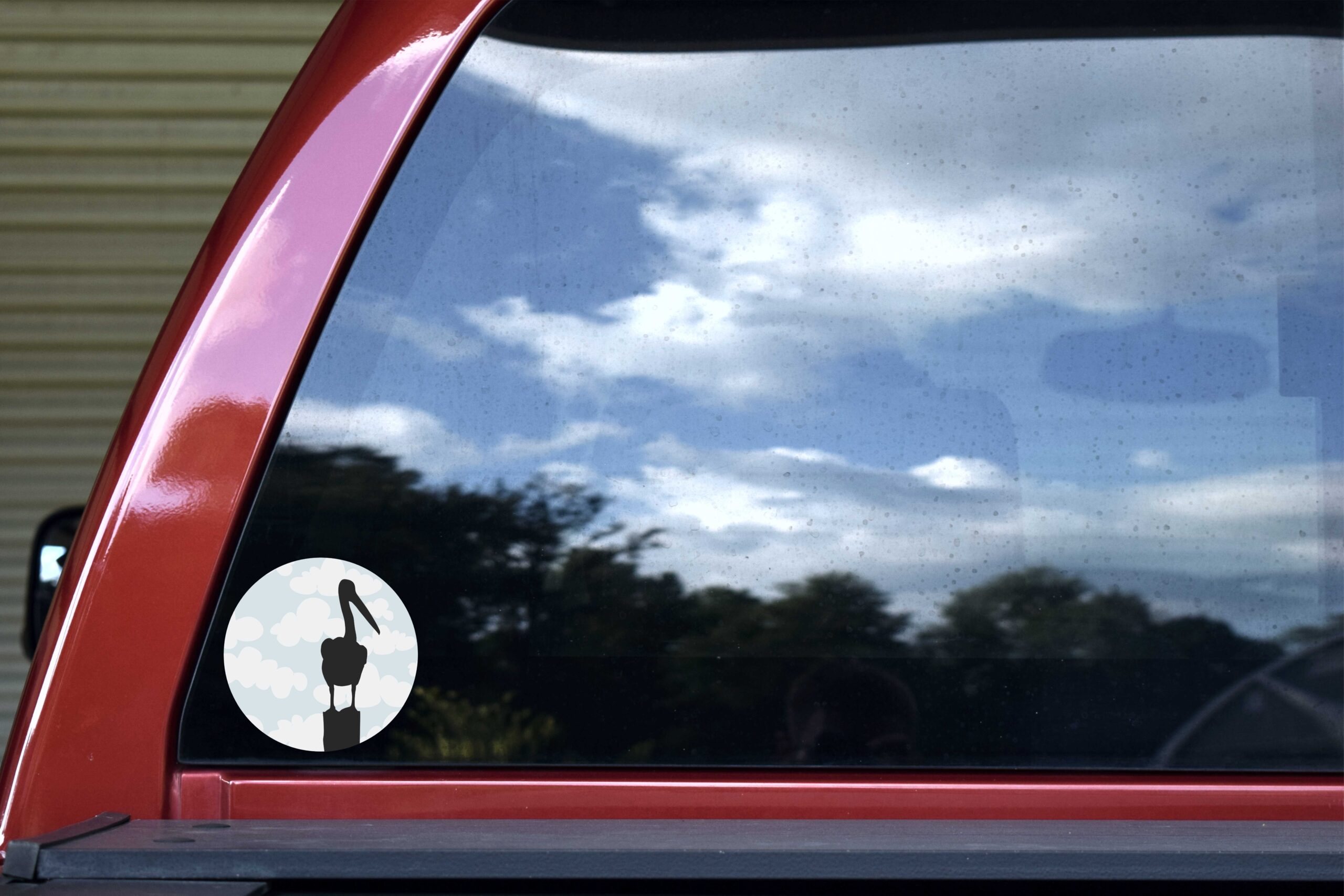 Cloudy Sky Pelican Vinyl Sticker