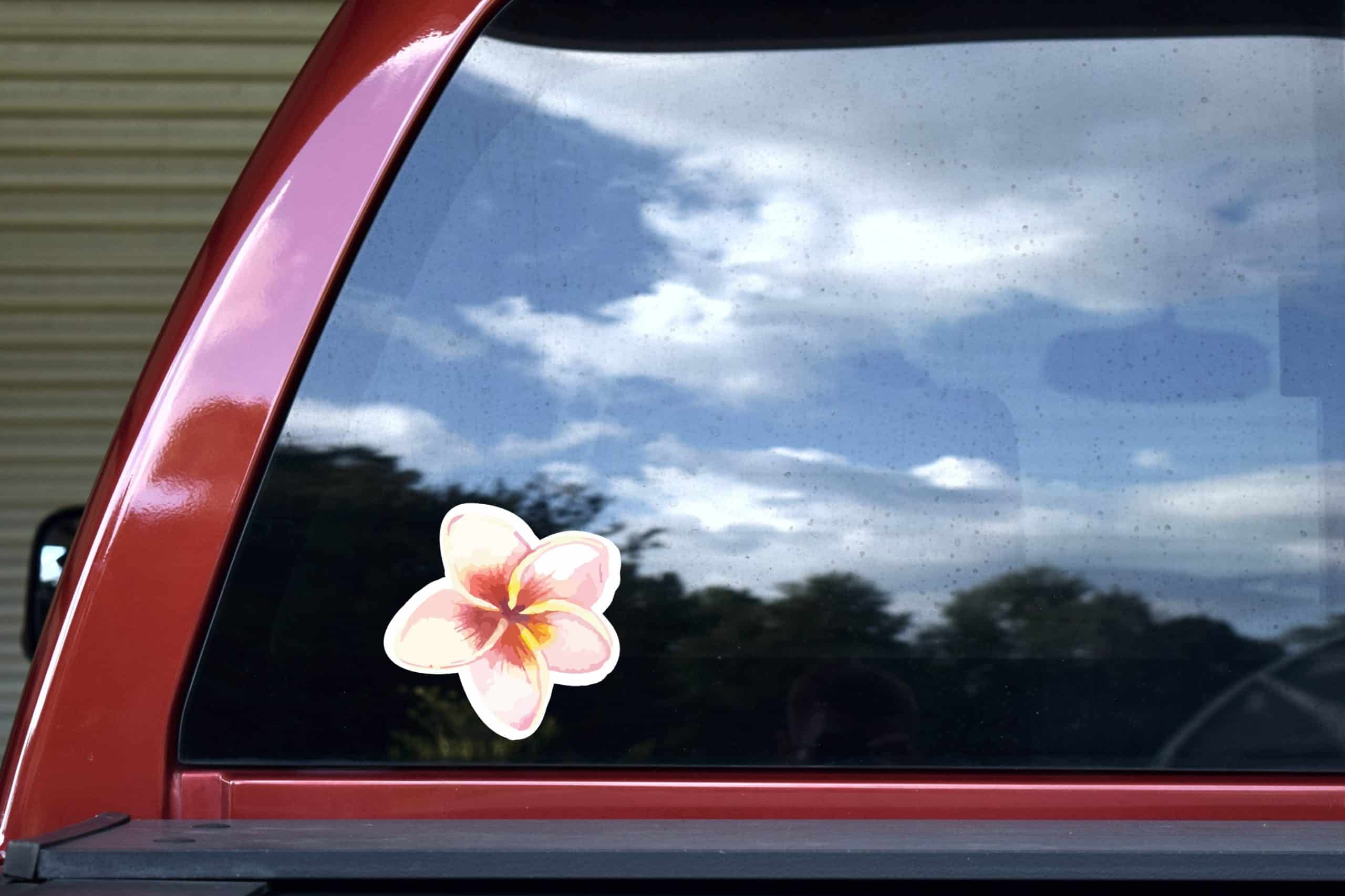 StickerTalk Watercolor Plumeria Flower Vinyl Sticker, 5 inches x - Image 4