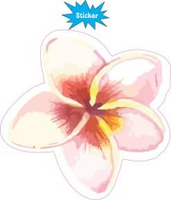 Alternative view of StickerTalk Watercolor Plumeria Flower Vinyl Sticker, 5 inches x