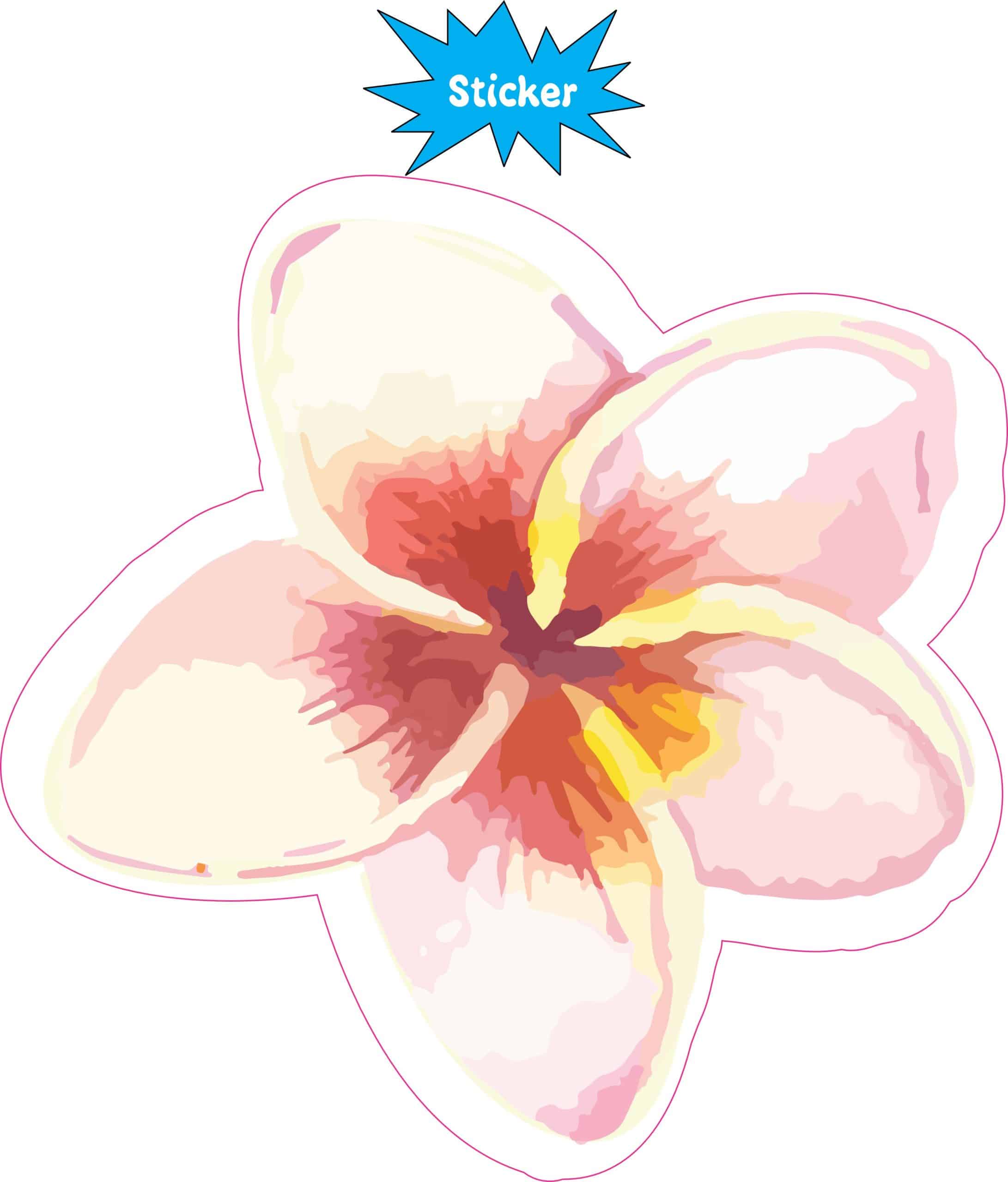 StickerTalk Watercolor Plumeria Flower Vinyl Sticker, 5 inches x - Image 2