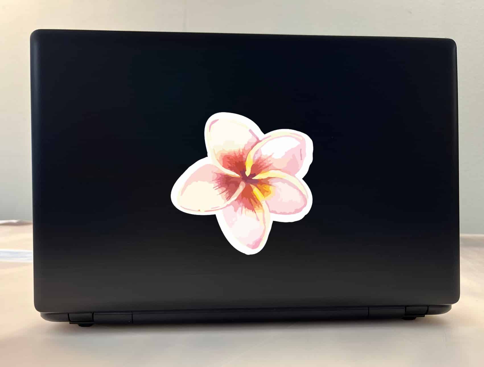 StickerTalk Watercolor Plumeria Flower Vinyl Sticker, 5 inches x - Image 3