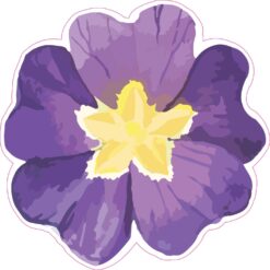 Watercolor Purple Pansy Flower Vinyl Sticker