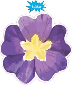 Alternative view of StickerTalk Watercolor Purple Pansy Flower Vinyl Sticker, 5 inches x 5 inches