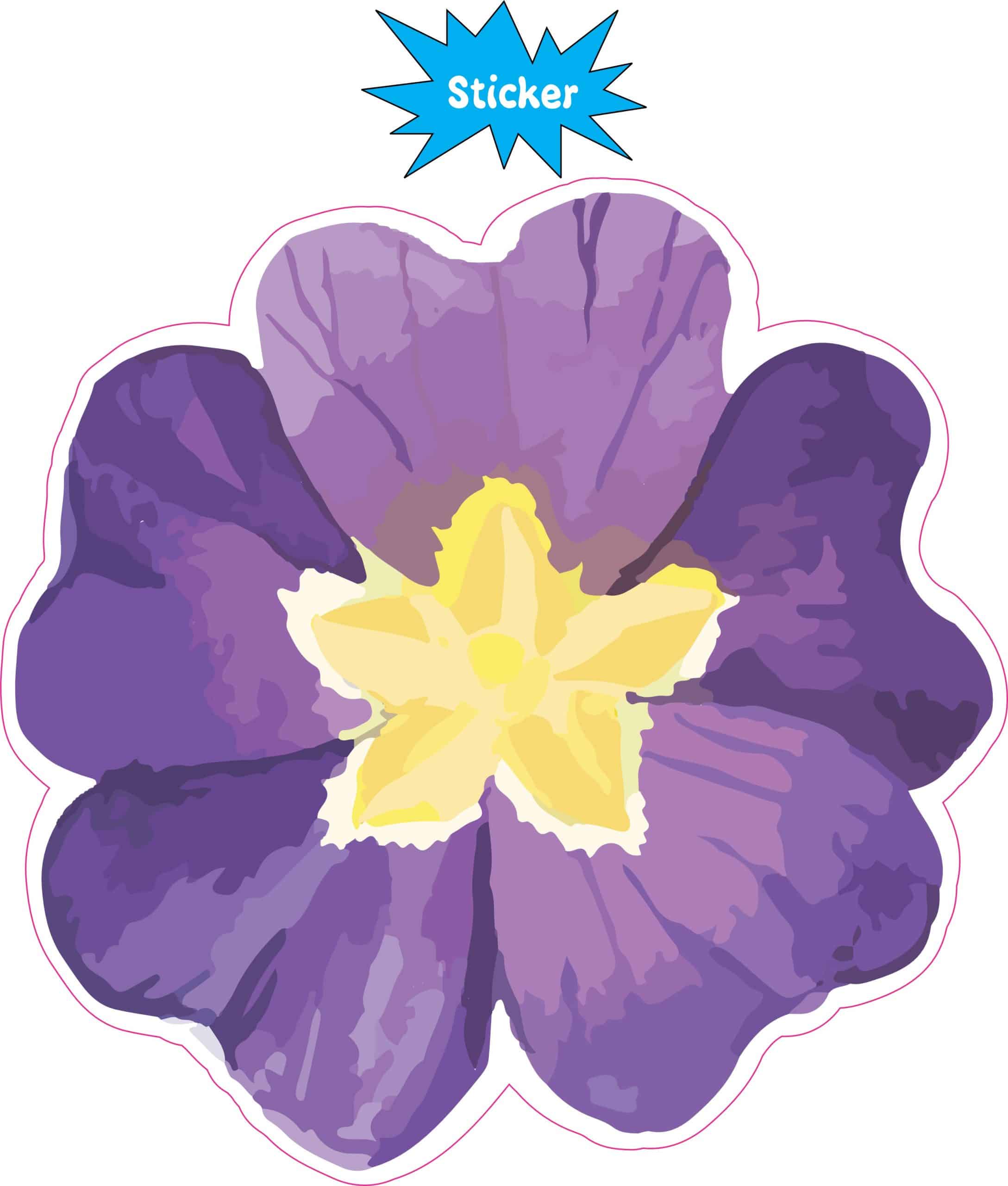 StickerTalk Watercolor Purple Pansy Flower Vinyl Sticker, 5 inches x 5 inches - Image 2