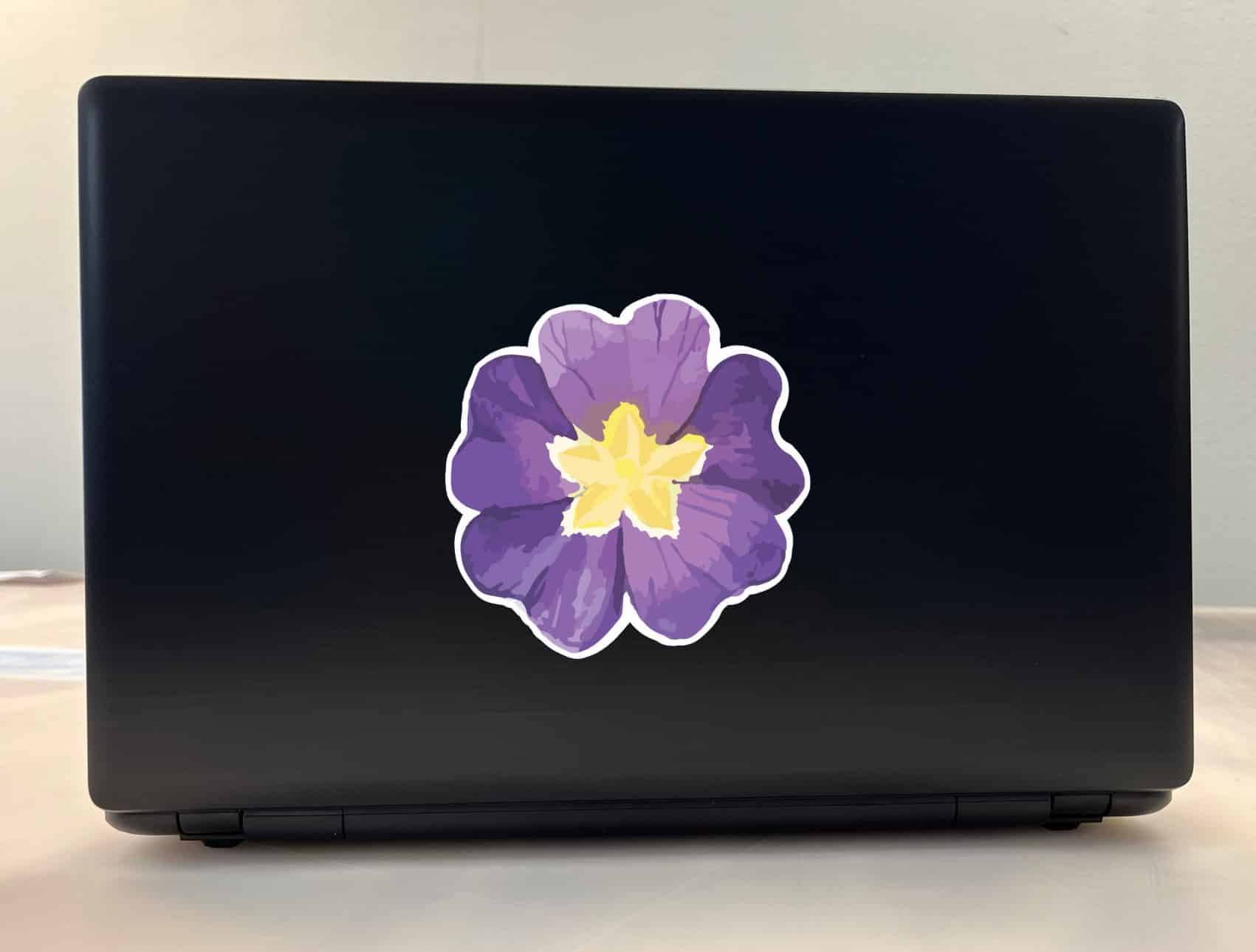 StickerTalk Watercolor Purple Pansy Flower Vinyl Sticker, 5 inches x 5 inches - Image 3