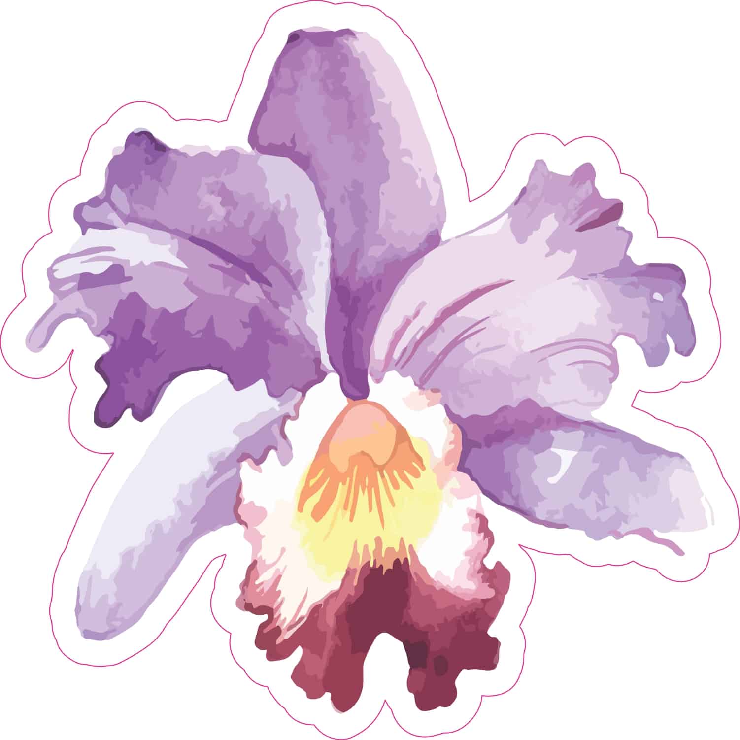 StickerTalk Watercolor Purple Iris Vinyl Sticker, 5 inches x 5 i