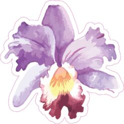 Watercolor Purple Iris Vinyl Sticker