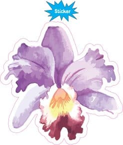 Alternative view of StickerTalk Watercolor Purple Iris Vinyl Sticker, 5 inches x 5 i