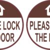 Brown Please Lock the Door Vinyl Stickers