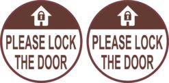 Brown Please Lock the Door Vinyl Stickers