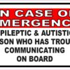 Epileptic and Autistic Person on Board Vinyl Sticker