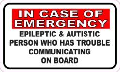 Epileptic and Autistic Person on Board Vinyl Sticker
