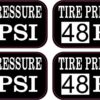 Tire Pressure 48 PSI Vinyl Stickers