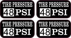 Tire Pressure 48 PSI Vinyl Stickers