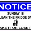 StickerTalk Sunday Is Clean the Fridge Day Magnet, 5 inches x 3.5 inches