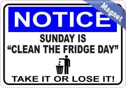 Alternative view of StickerTalk Sunday Is Clean the Fridge Day Magnet, 5 inches x 3.5 inches