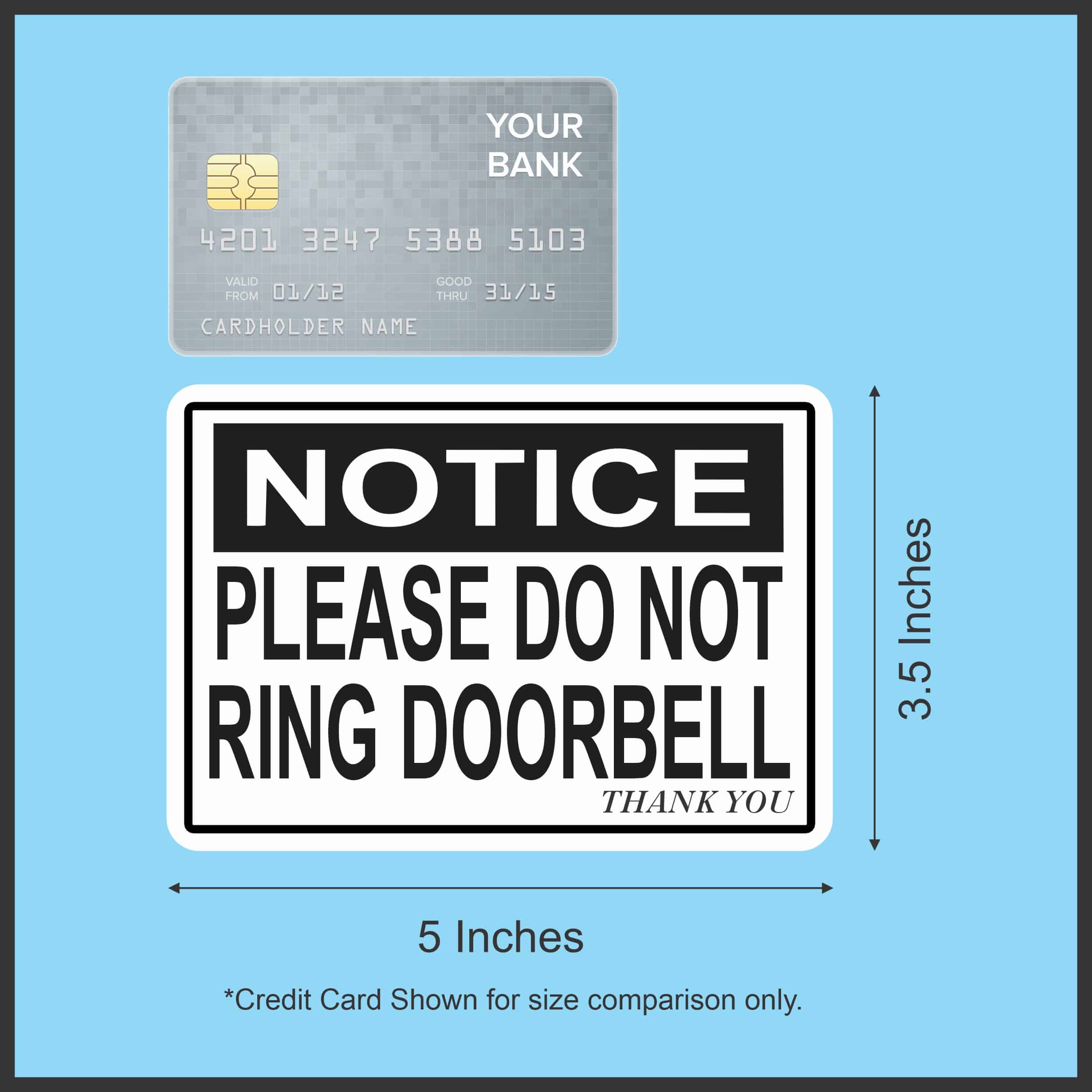 StickerTalk Do Not Ring Doorbell Magnet, 5 inches x 3.5 inches - Image 3