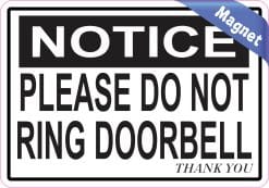 Alternative view of StickerTalk Do Not Ring Doorbell Magnet, 5 inches x 3.5 inches