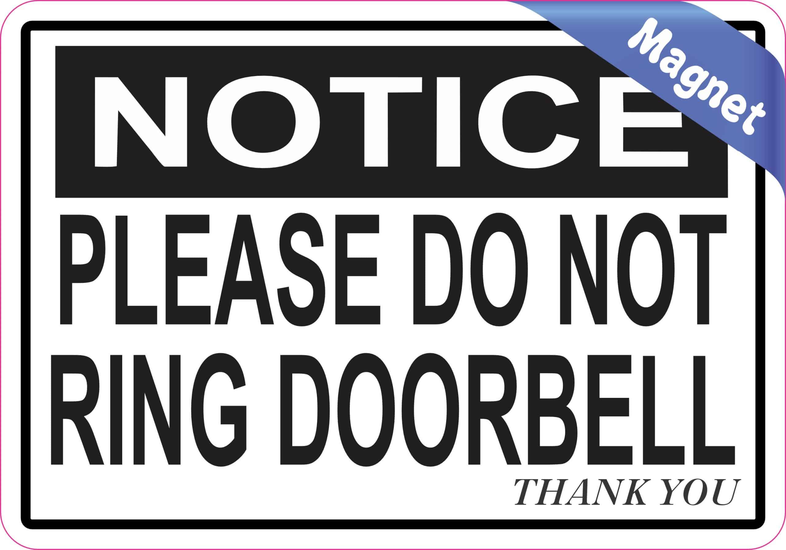StickerTalk Do Not Ring Doorbell Magnet, 5 inches x 3.5 inches - Image 2