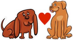 Heart and Dogs Vinyl Stickers