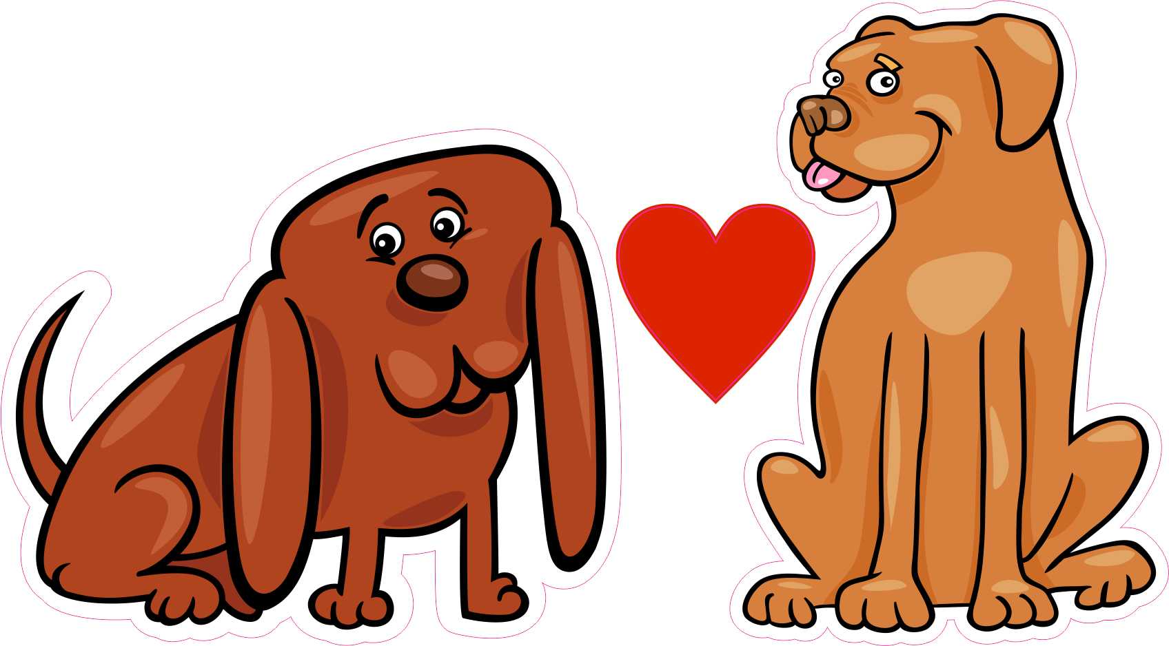 Heart and Dogs Vinyl Stickers