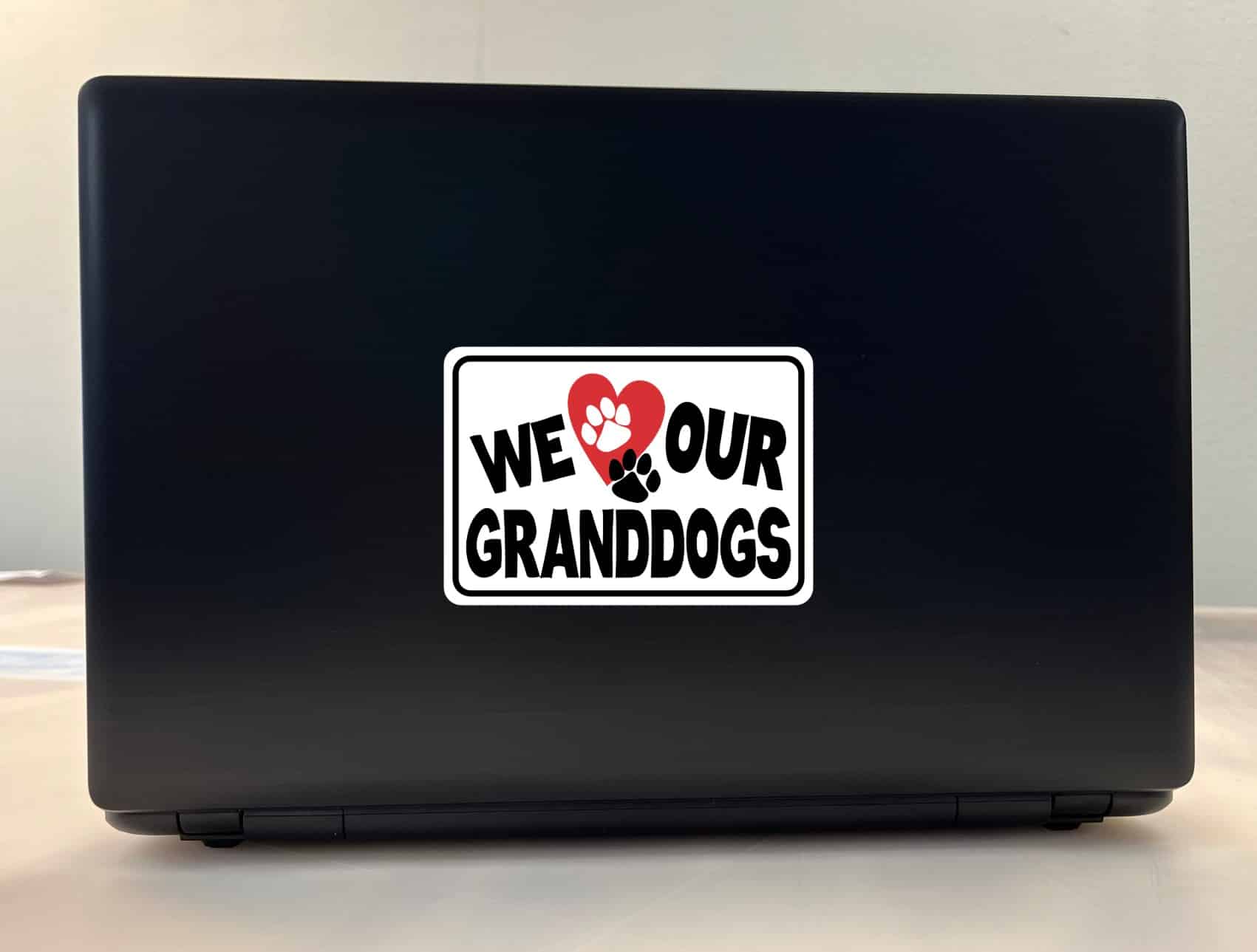 StickerTalk We Love Our Granddogs Vinyl Sticker, 5 inches x 3.5 inches